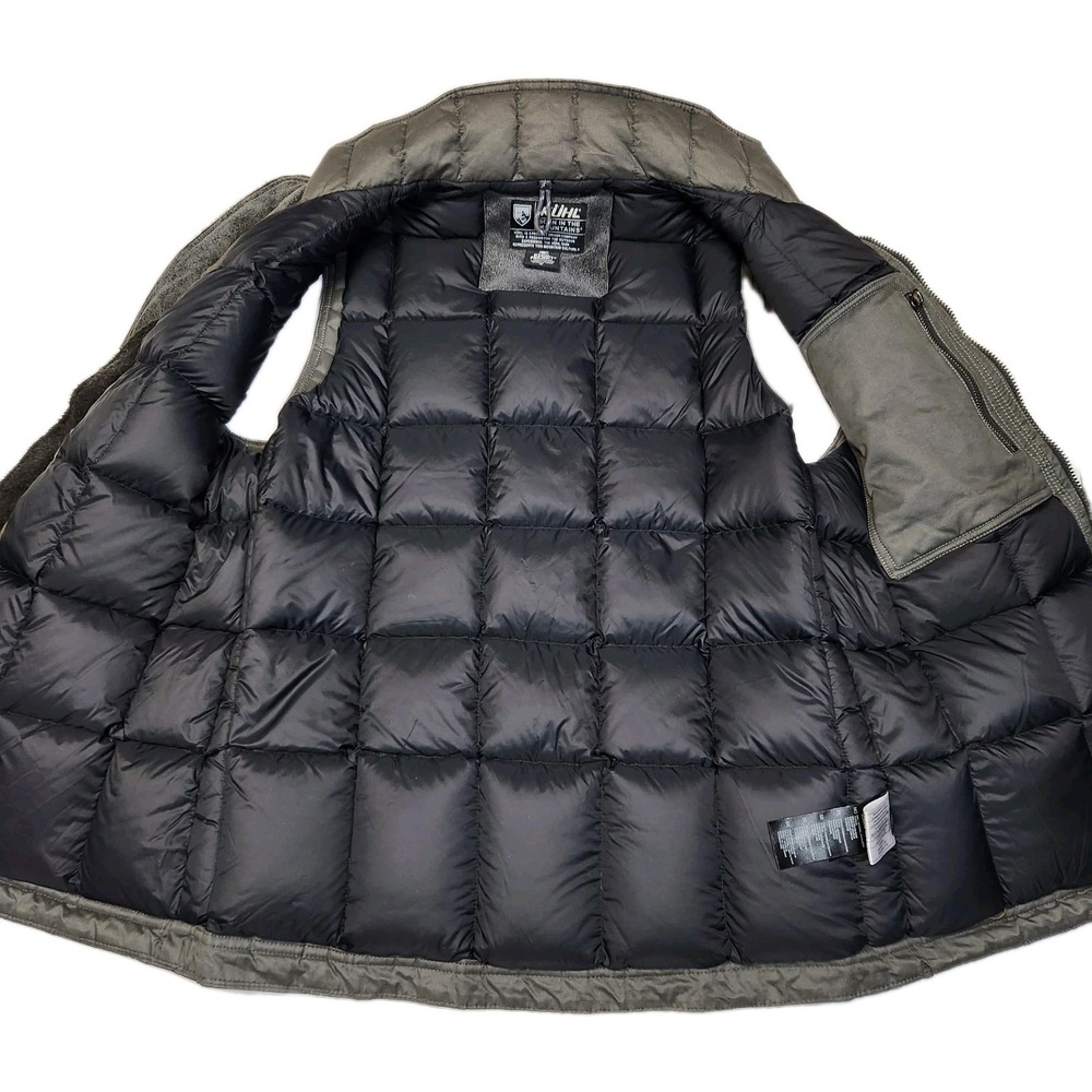 KÜHL Arktik 800 Fill Goose Down Vest Men's Medium Gray Waxed Outdoor - Picture 2 of 12